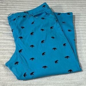 crown & ivy Women's Blue Jeans With Elephants Prints 24W Preowned